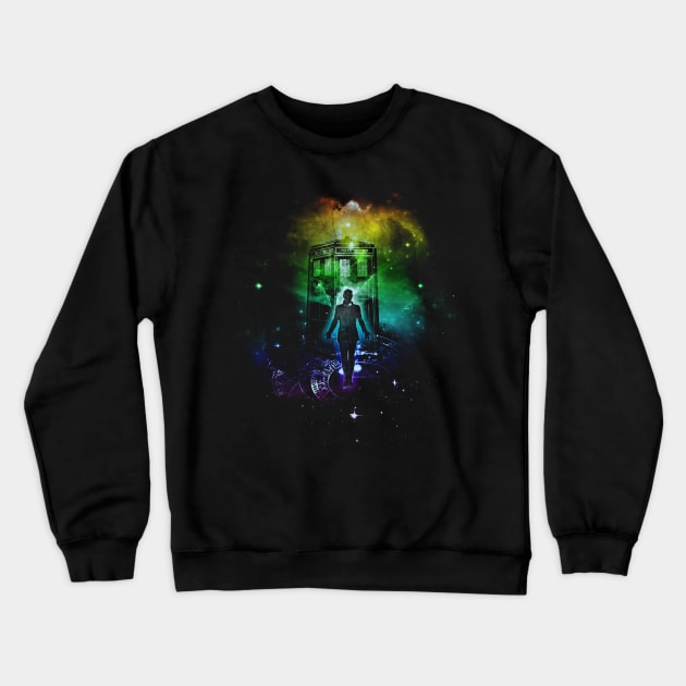 time traveller Crewneck Sweatshirt by kharmazero